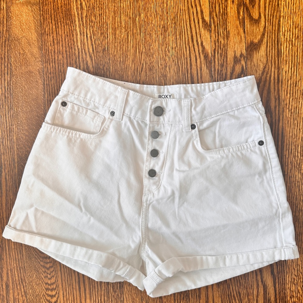 Roxy High Waist White Shorts